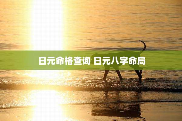日元命格查询 日元八字命局