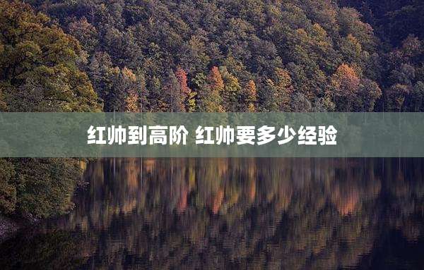 红帅到高阶 红帅要多少经验