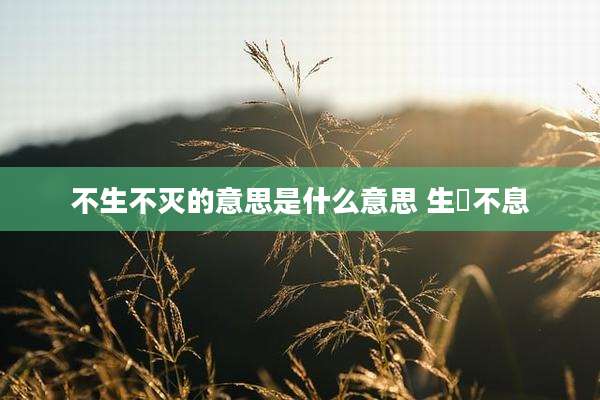 不生不灭的意思是什么意思 生洐不息