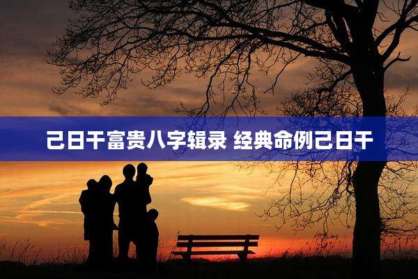 己日干富贵八字辑录 经典命例己日干