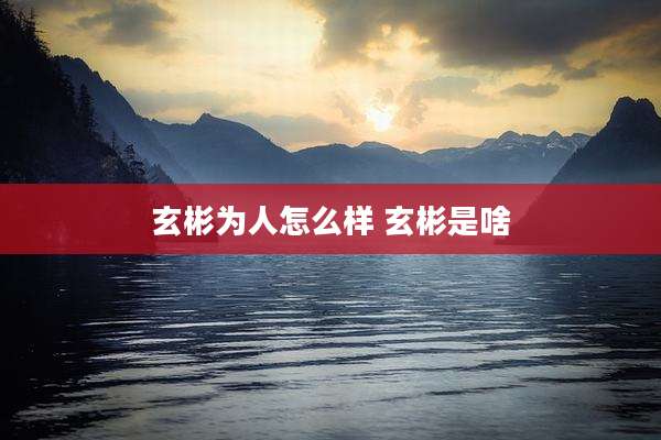 玄彬为人怎么样 玄彬是啥