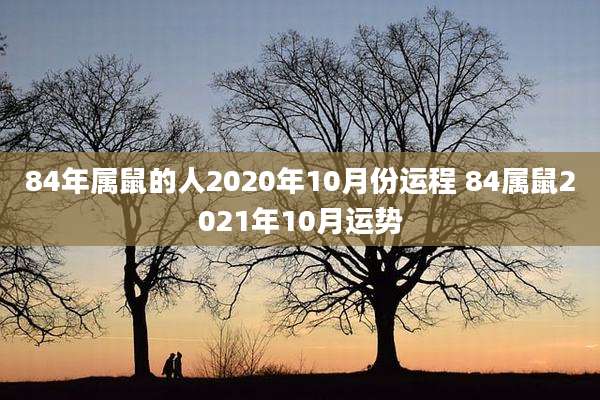 84年属鼠的人2020年10月份运程 84属鼠2021年10月运势