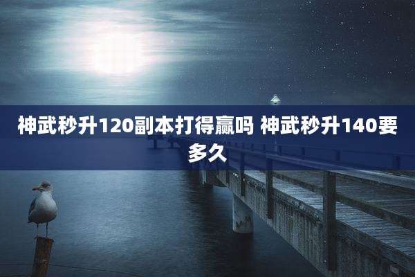 神武秒升120副本打得赢吗 神武秒升140要多久