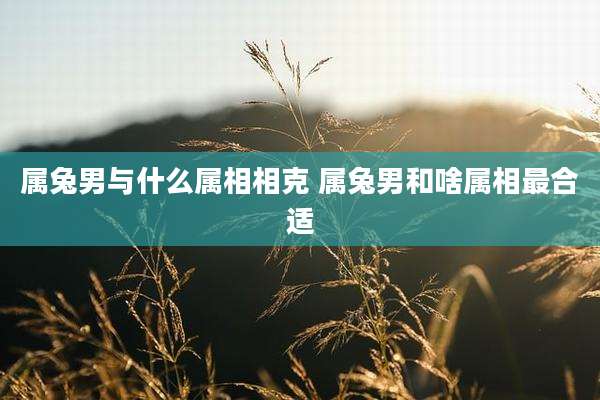 属兔男与什么属相相克 属兔男和啥属相最合适