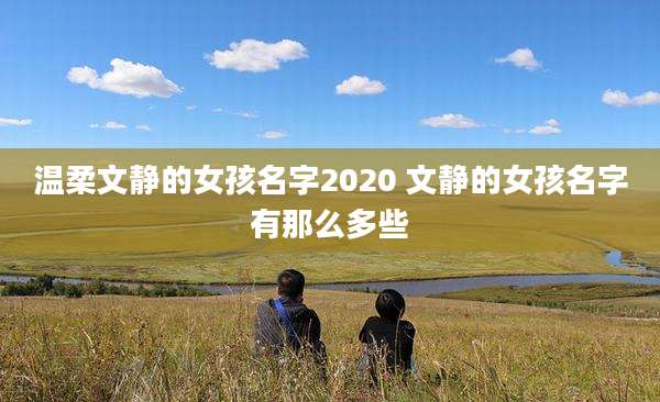 温柔文静的女孩名字2020 文静的女孩名字有那么多些
