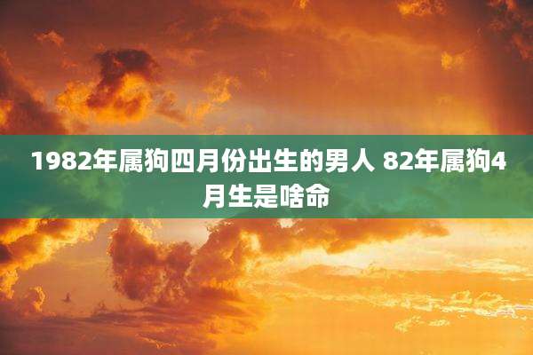 1982年属狗四月份出生的男人 82年属狗4月生是啥命