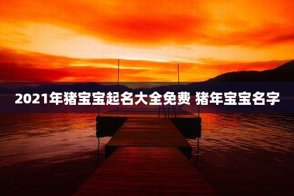 2021年猪宝宝起名大全免费 猪年宝宝名字
