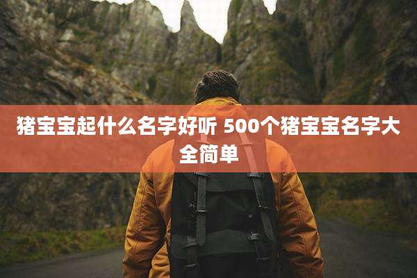 猪宝宝起什么名字好听 500个猪宝宝名字大全简单