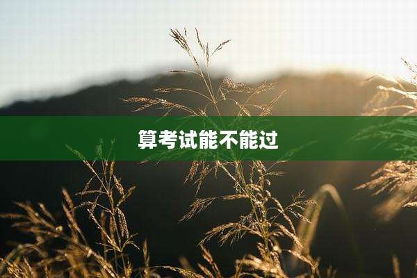 算考试能不能过