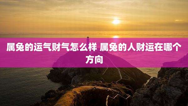 属兔的运气财气怎么样 属兔的人财运在哪个方向