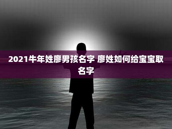2021牛年姓廖男孩名字 廖姓如何给宝宝取名字
