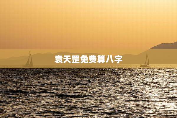 袁天罡免费算八字