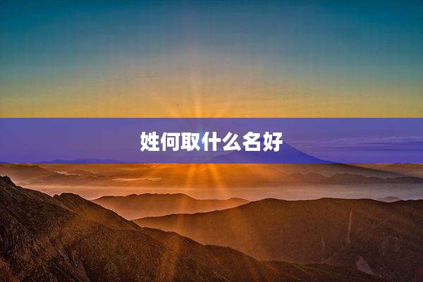 姓何取什么名好