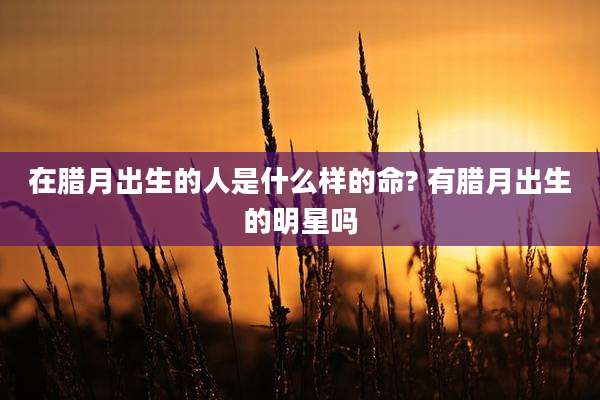 在腊月出生的人是什么样的命? 有腊月出生的明星吗
