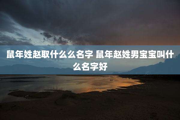 鼠年姓赵取什么么名字 鼠年赵姓男宝宝叫什么名字好