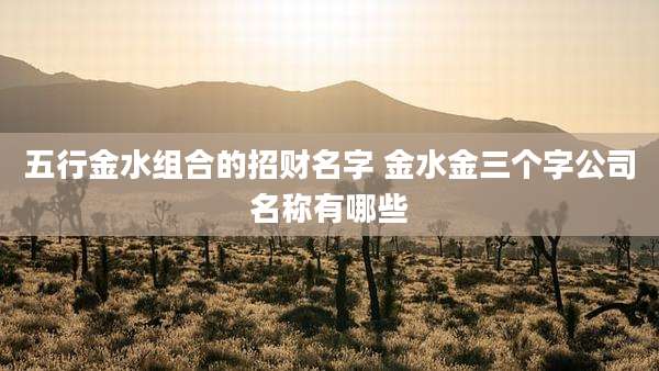 五行金水组合的招财名字 金水金三个字公司名称有哪些