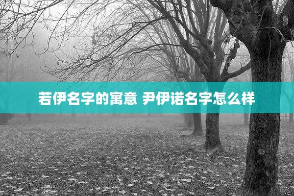 若伊名字的寓意 尹伊诺名字怎么样