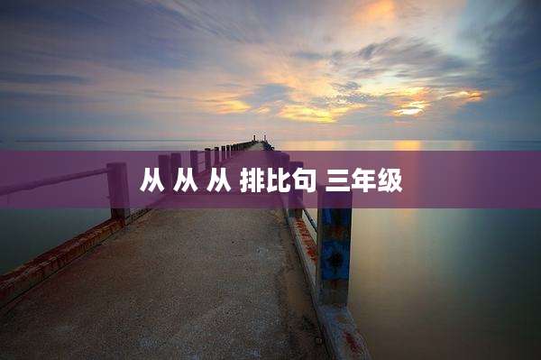 从 从 从 排比句 三年级