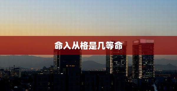 命入从格是几等命