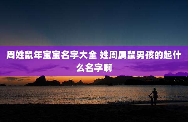 周姓鼠年宝宝名字大全 姓周属鼠男孩的起什么名字啊