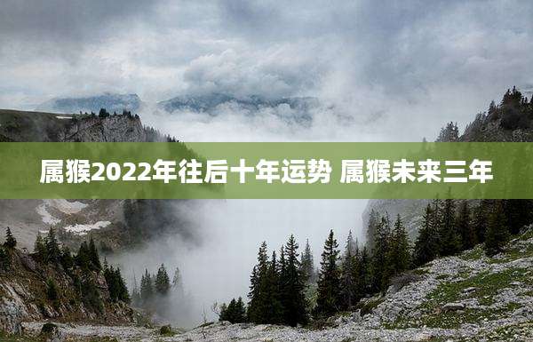 属猴2022年往后十年运势 属猴未来三年