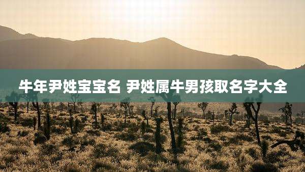 牛年尹姓宝宝名 尹姓属牛男孩取名字大全