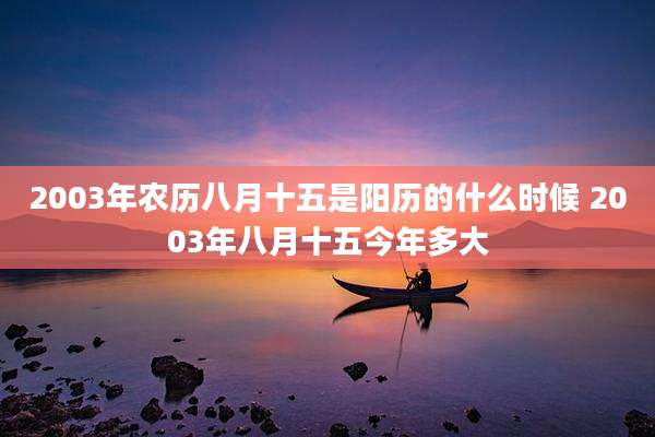 2003年农历八月十五是阳历的什么时候 2003年八月十五今年多大