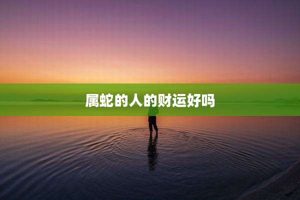 属蛇的人的财运好吗