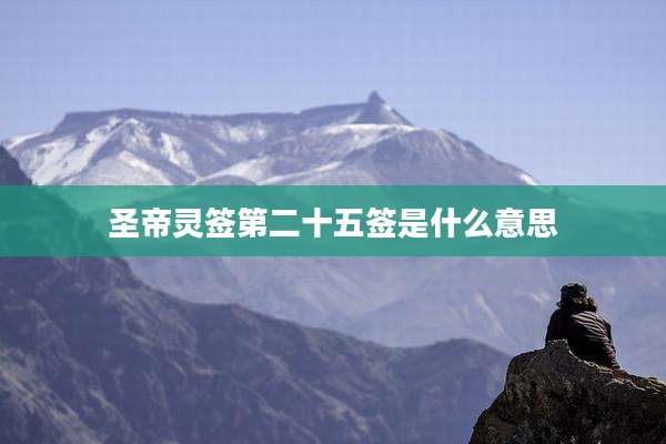 圣帝灵签第二十五签是什么意思