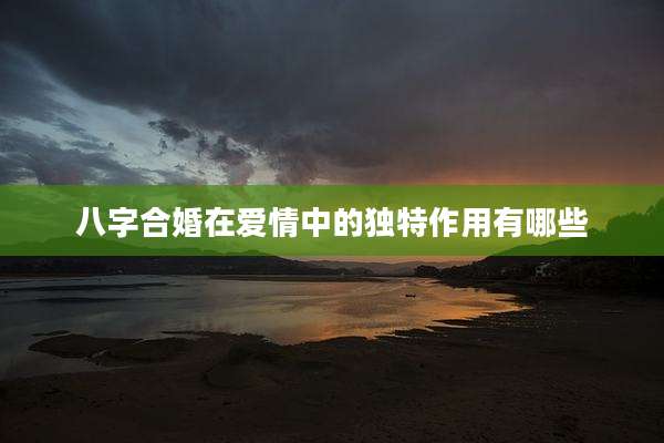 八字合婚在爱情中的独特作用有哪些