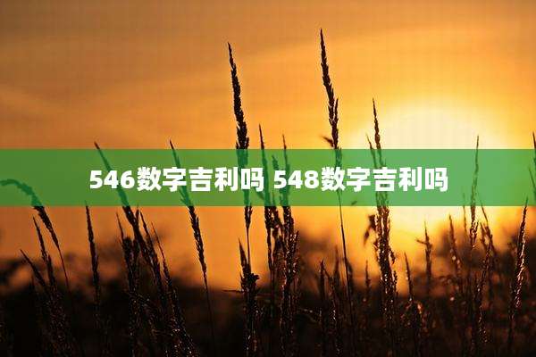 546数字吉利吗 548数字吉利吗