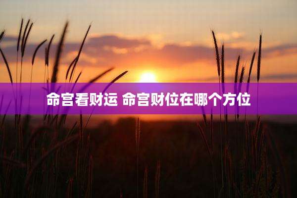 命宫看财运 命宫财位在哪个方位