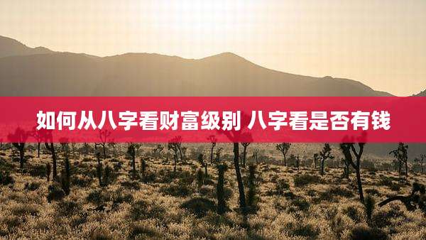 如何从八字看财富级别 八字看是否有钱