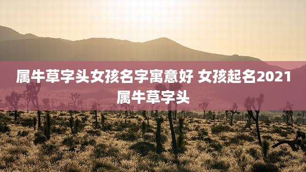 属牛草字头女孩名字寓意好 女孩起名2021属牛草字头