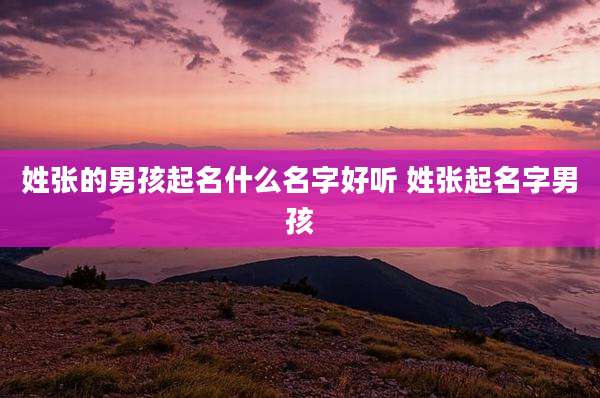 姓张的男孩起名什么名字好听 姓张起名字男孩