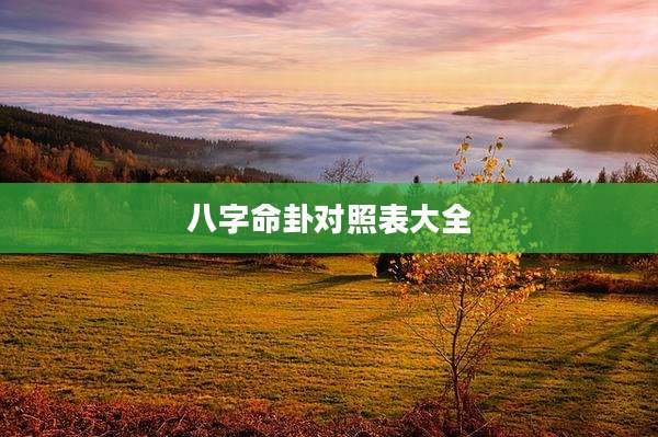 八字命卦对照表大全