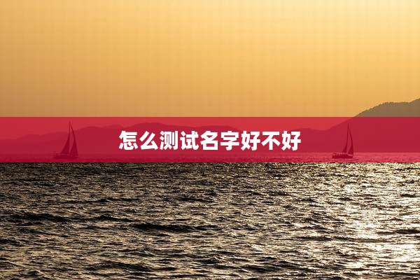 怎么测试名字好不好