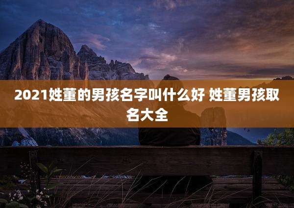 2021姓董的男孩名字叫什么好 姓董男孩取名大全