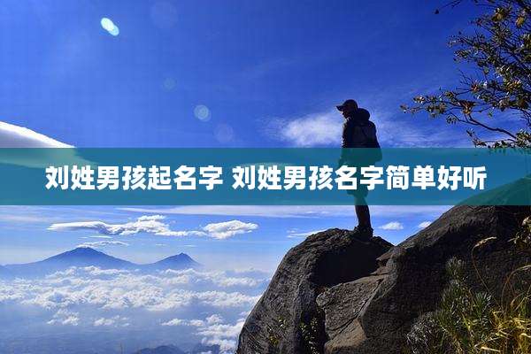 刘姓男孩起名字 刘姓男孩名字简单好听