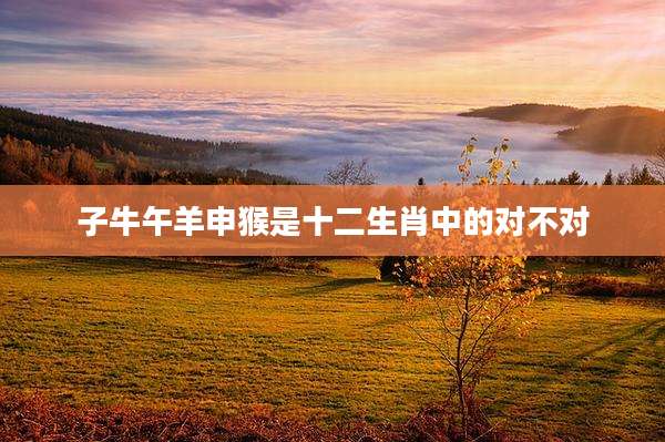 子牛午羊申猴是十二生肖中的对不对