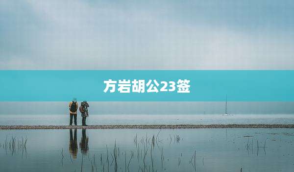 方岩胡公23签