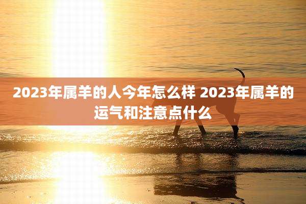 2023年属羊的人今年怎么样 2023年属羊的运气和注意点什么