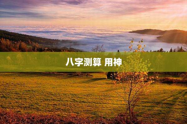 八字测算 用神