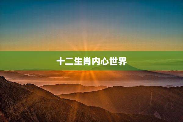 十二生肖内心世界
