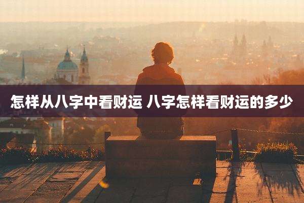 怎样从八字中看财运 八字怎样看财运的多少