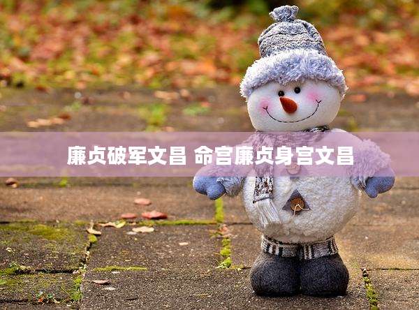 廉贞破军文昌 命宫廉贞身宫文昌