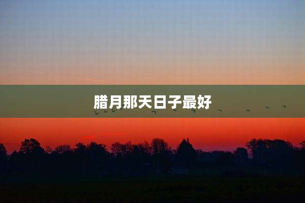 腊月那天日子最好