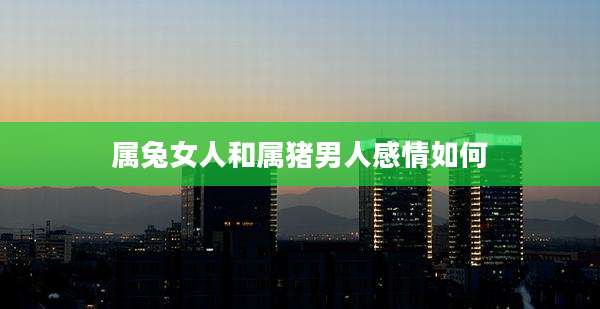 属兔女人和属猪男人感情如何