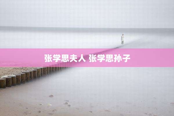 张学思夫人 张学思孙子