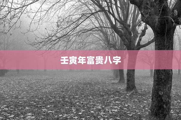 壬寅年富贵八字